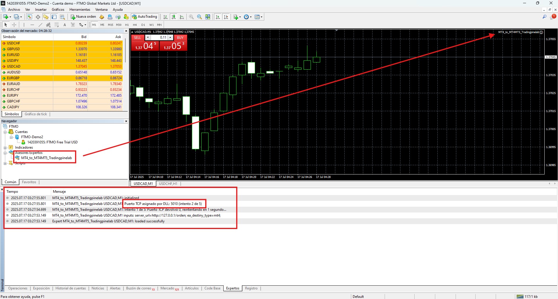 Configuración de alerta TradingView
