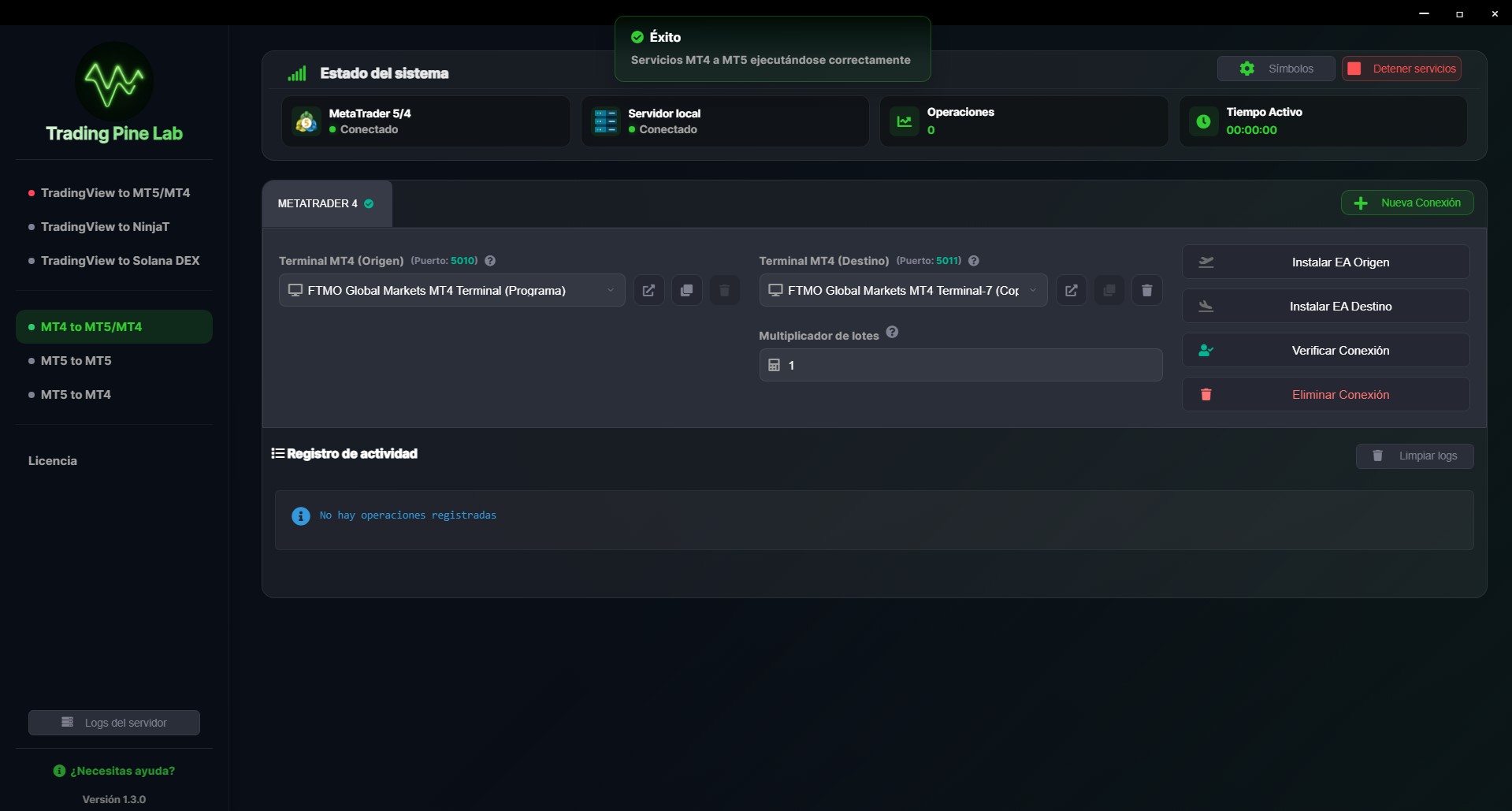 Configuración de alerta TradingView