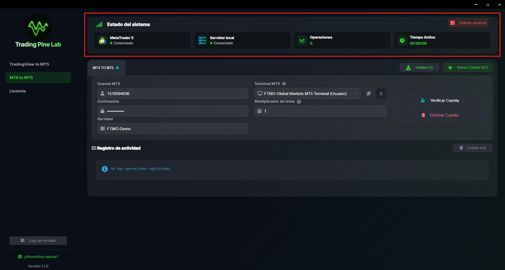 Configuración de alerta TradingView