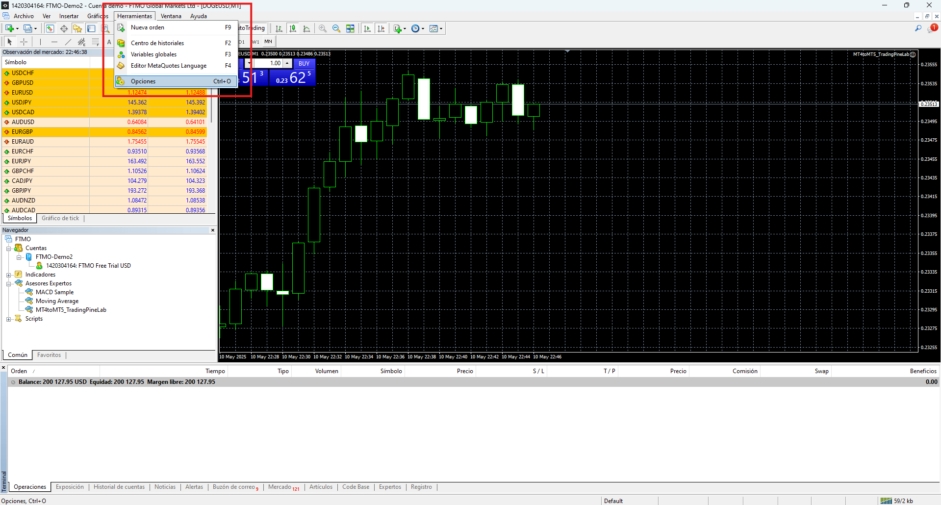 Configuración de alerta TradingView
