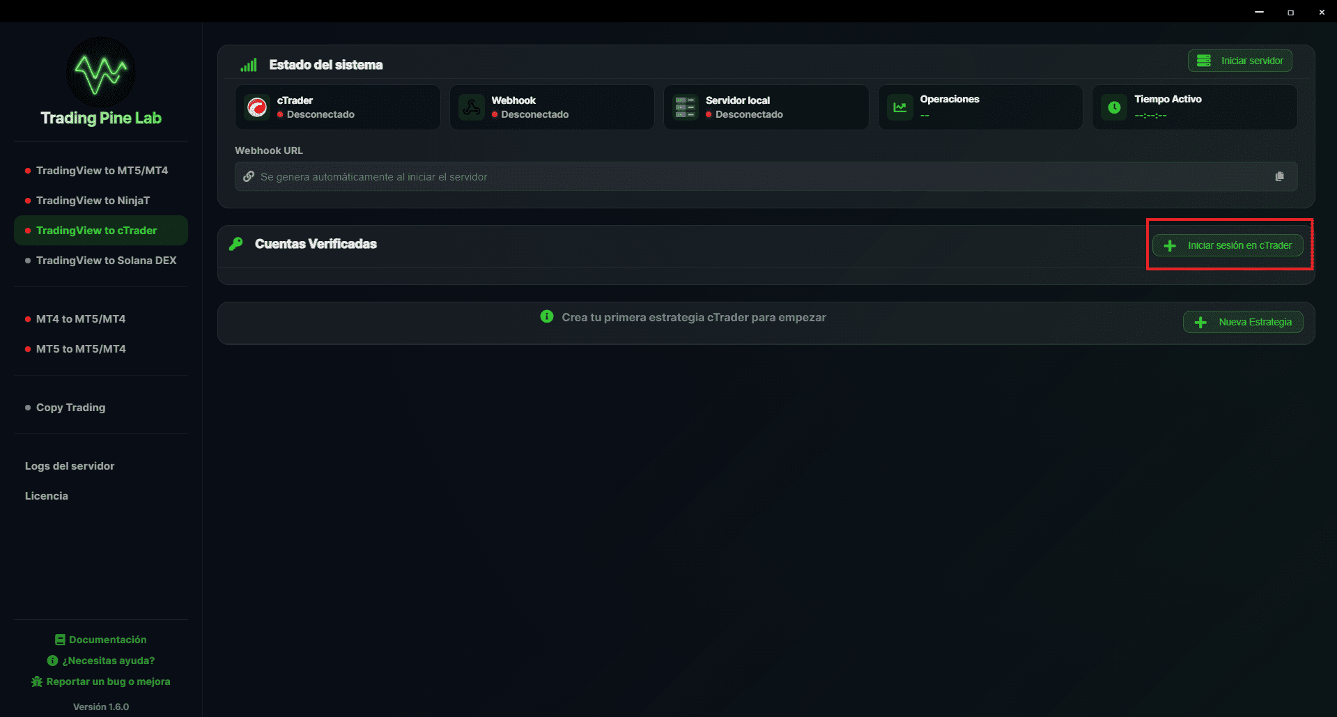 Configuración de credenciales MT5