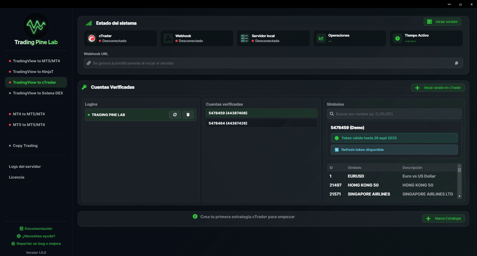 Configuración de alerta TradingView