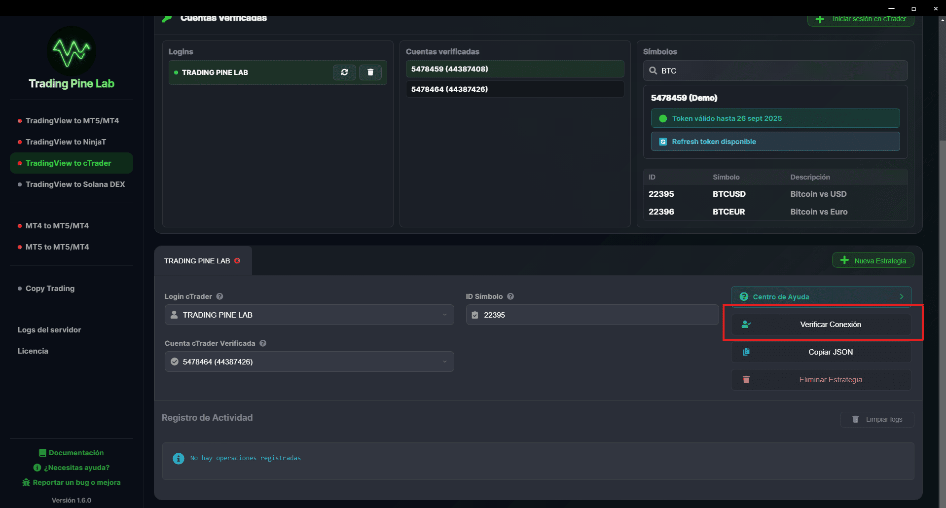 Configuración de alerta TradingView