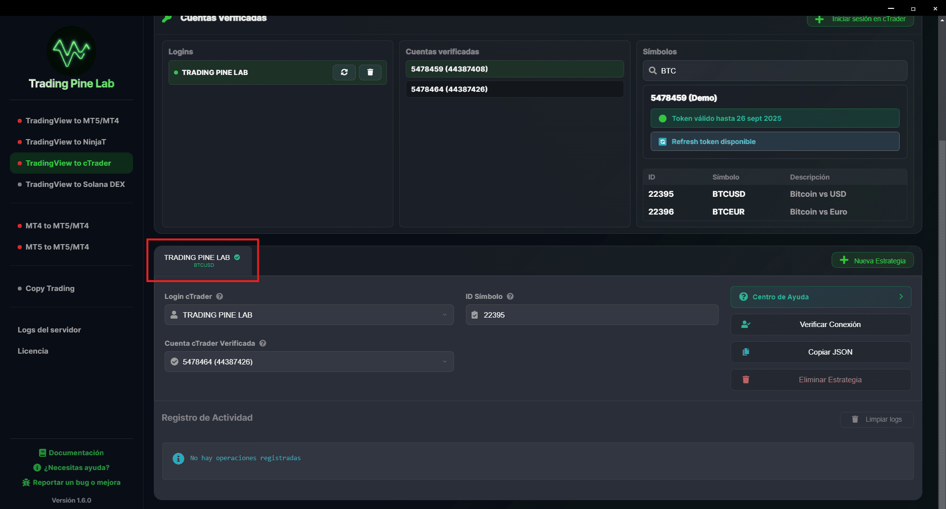 Configuración de alerta TradingView