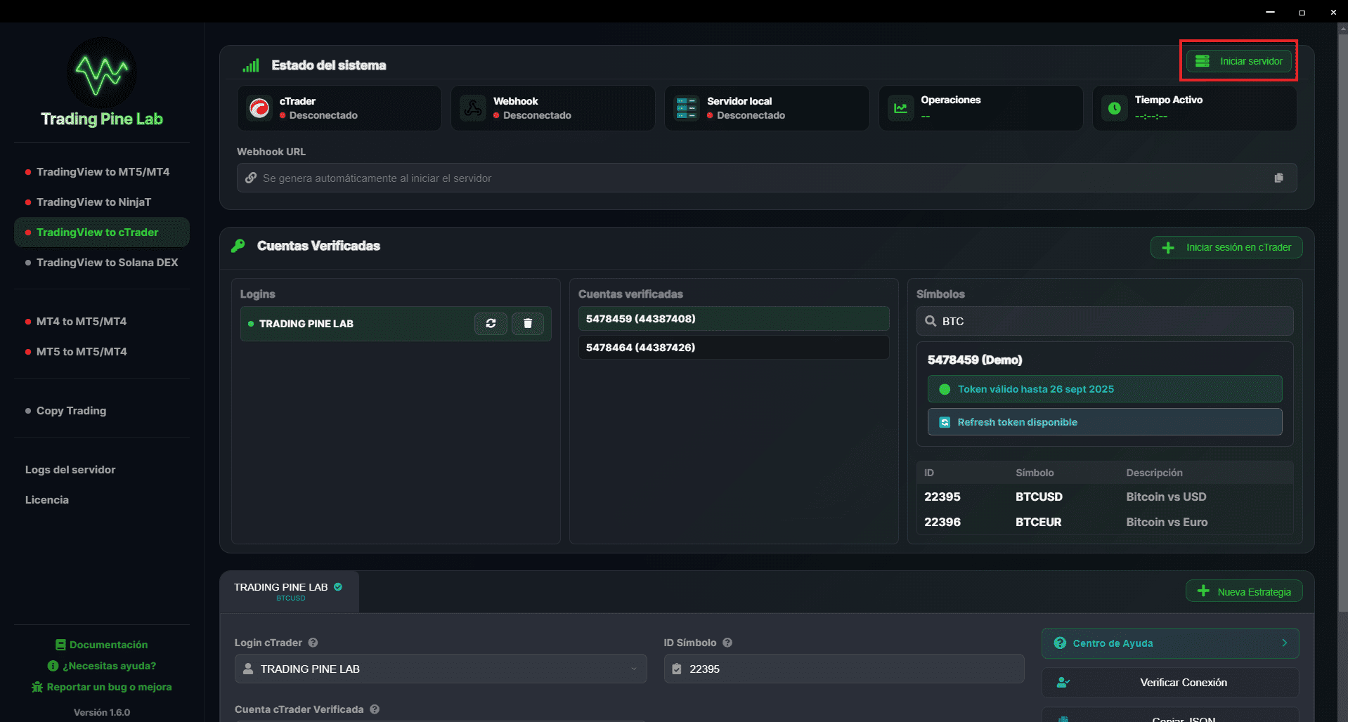 Configuración de alerta TradingView