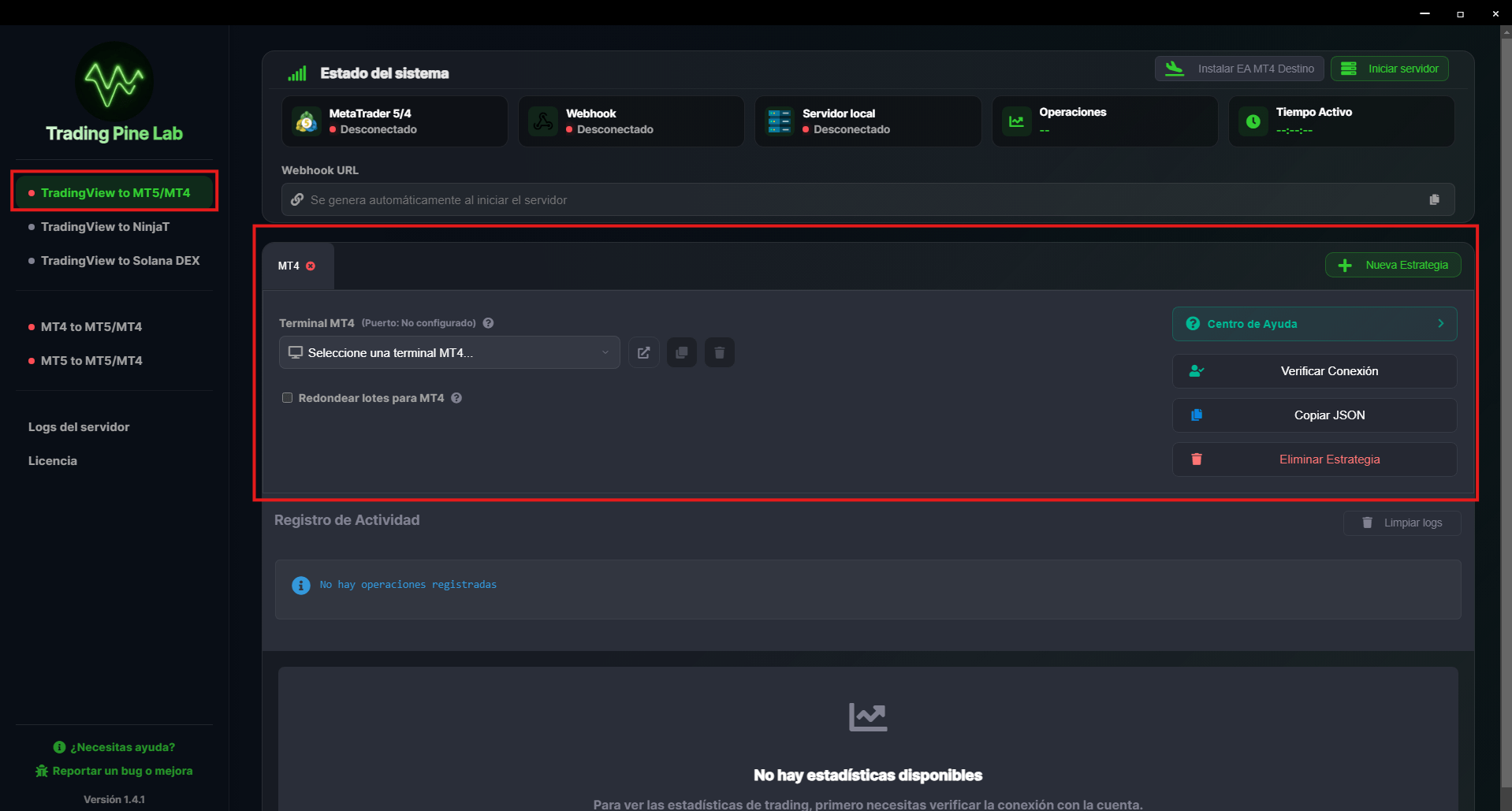 Configuración de credenciales MT4