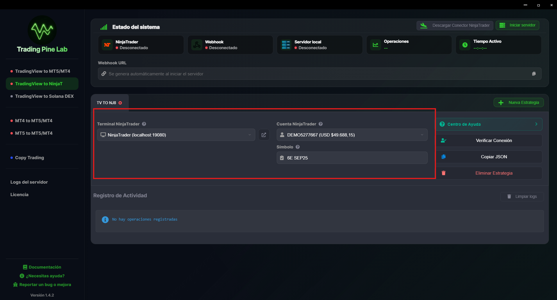 Configuración de alerta TradingView