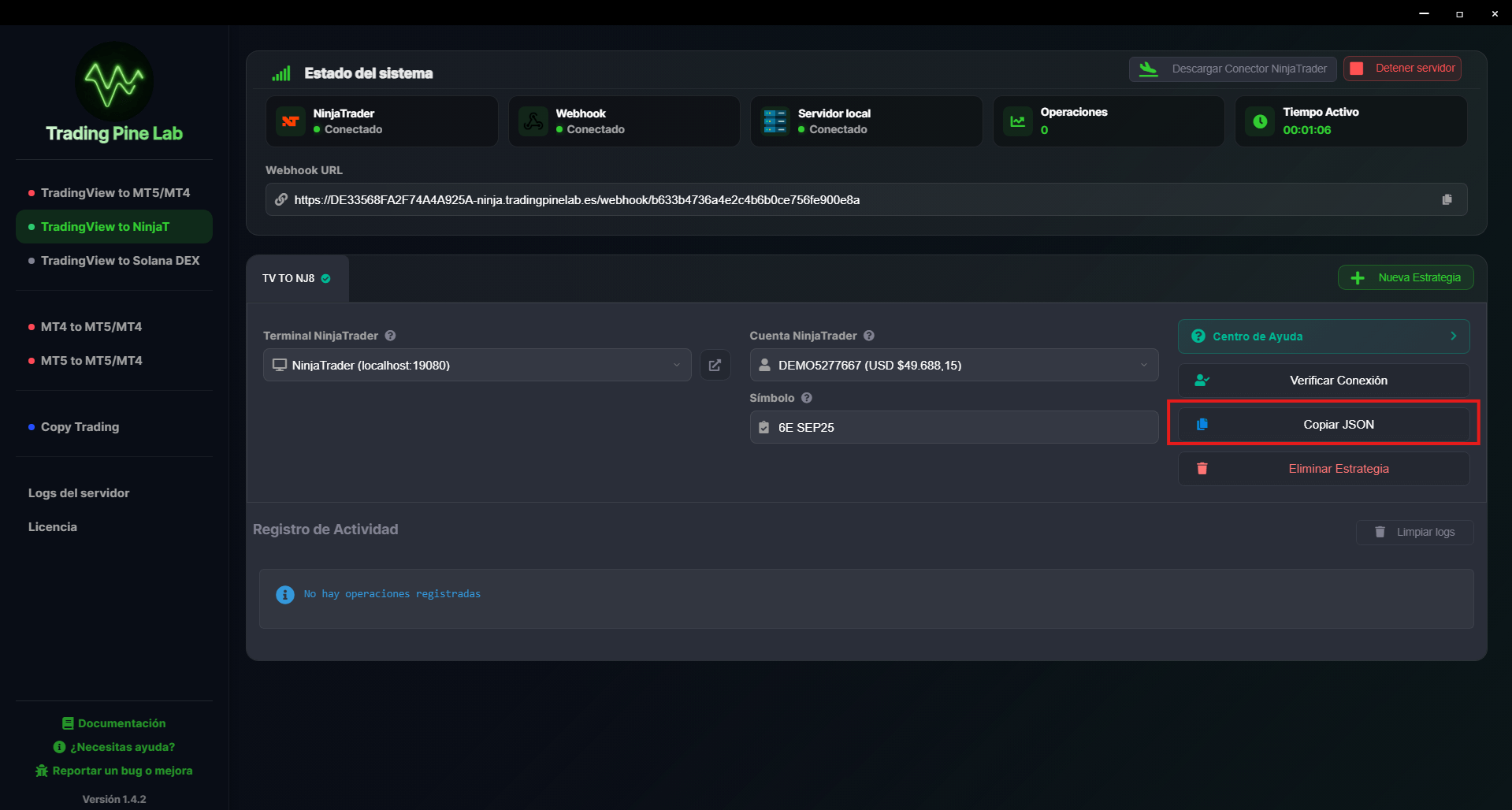 Configuración de alerta TradingView