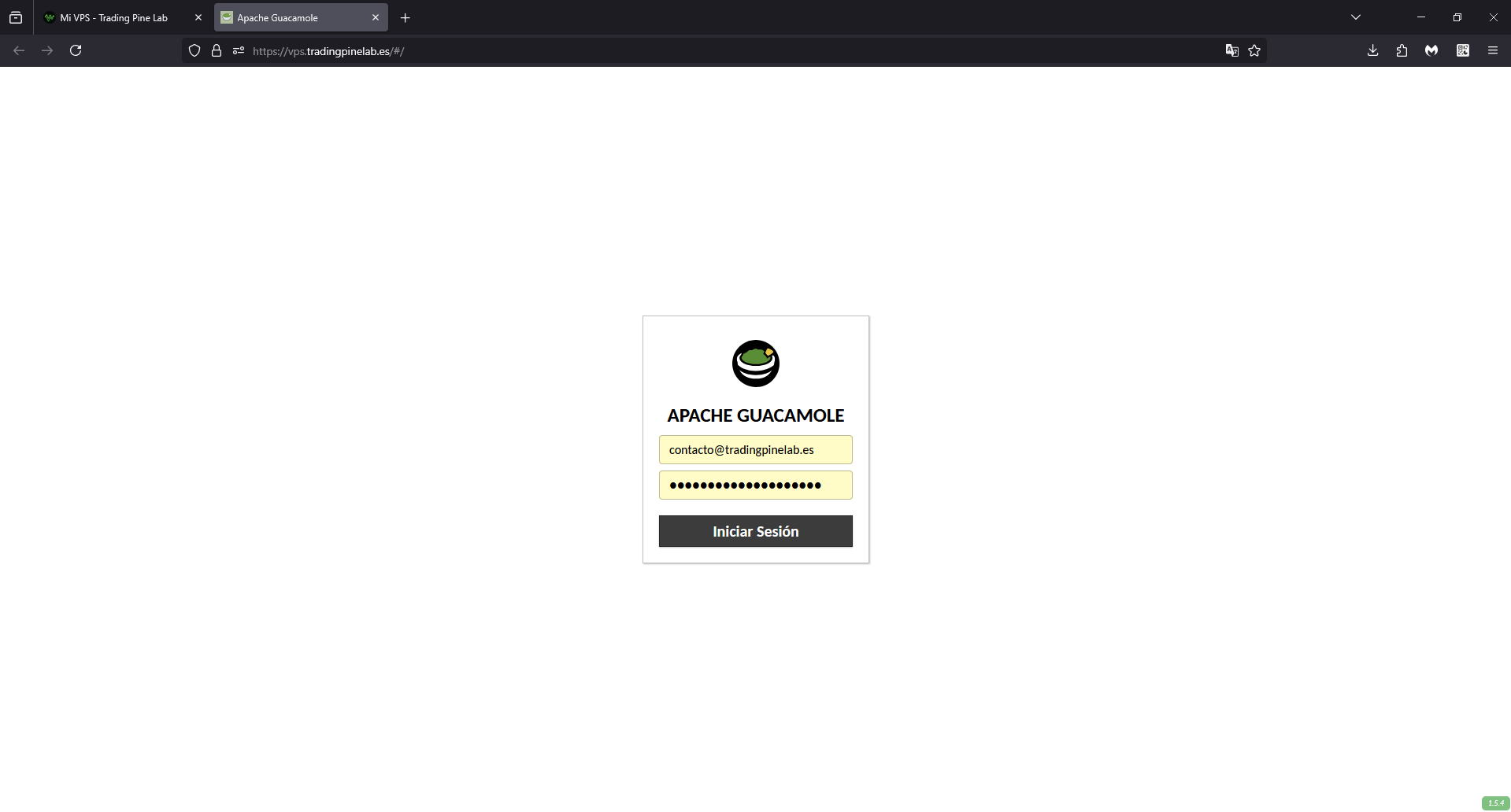 Iniciar sesión con Guacamole